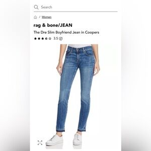 Rag & Bone Dre Jeans Size 29